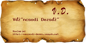 Váncsodi Dezső névjegykártya