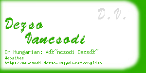 dezso vancsodi business card